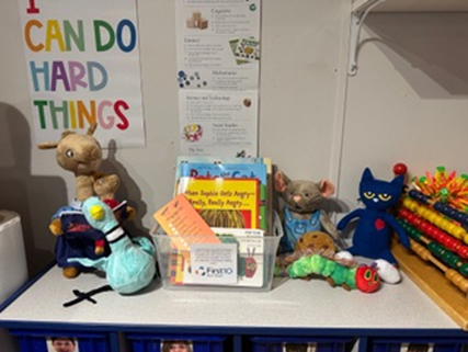 Book corner at a home child care 