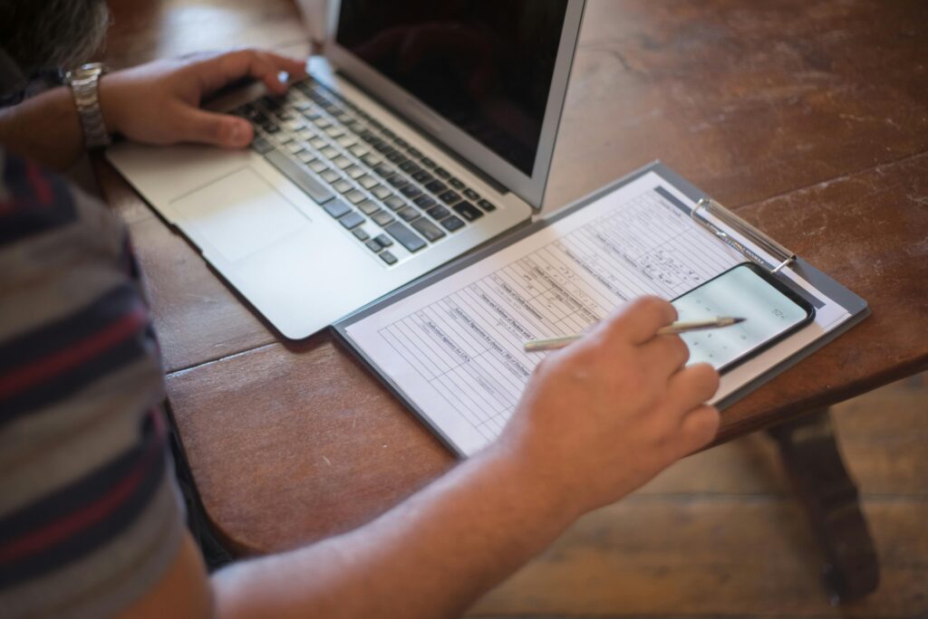 Person working on a survey