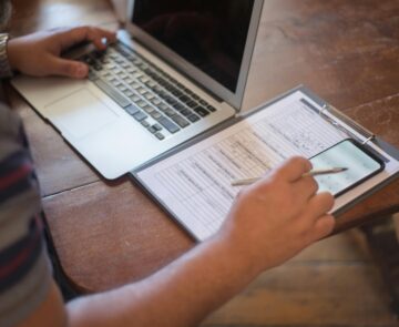 Person working on a survey